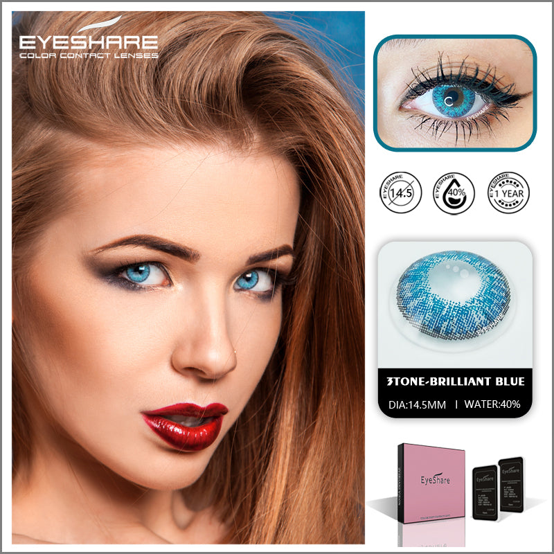 3TONE Brilliant-Blue 14,5 mm 1 par | 1 año