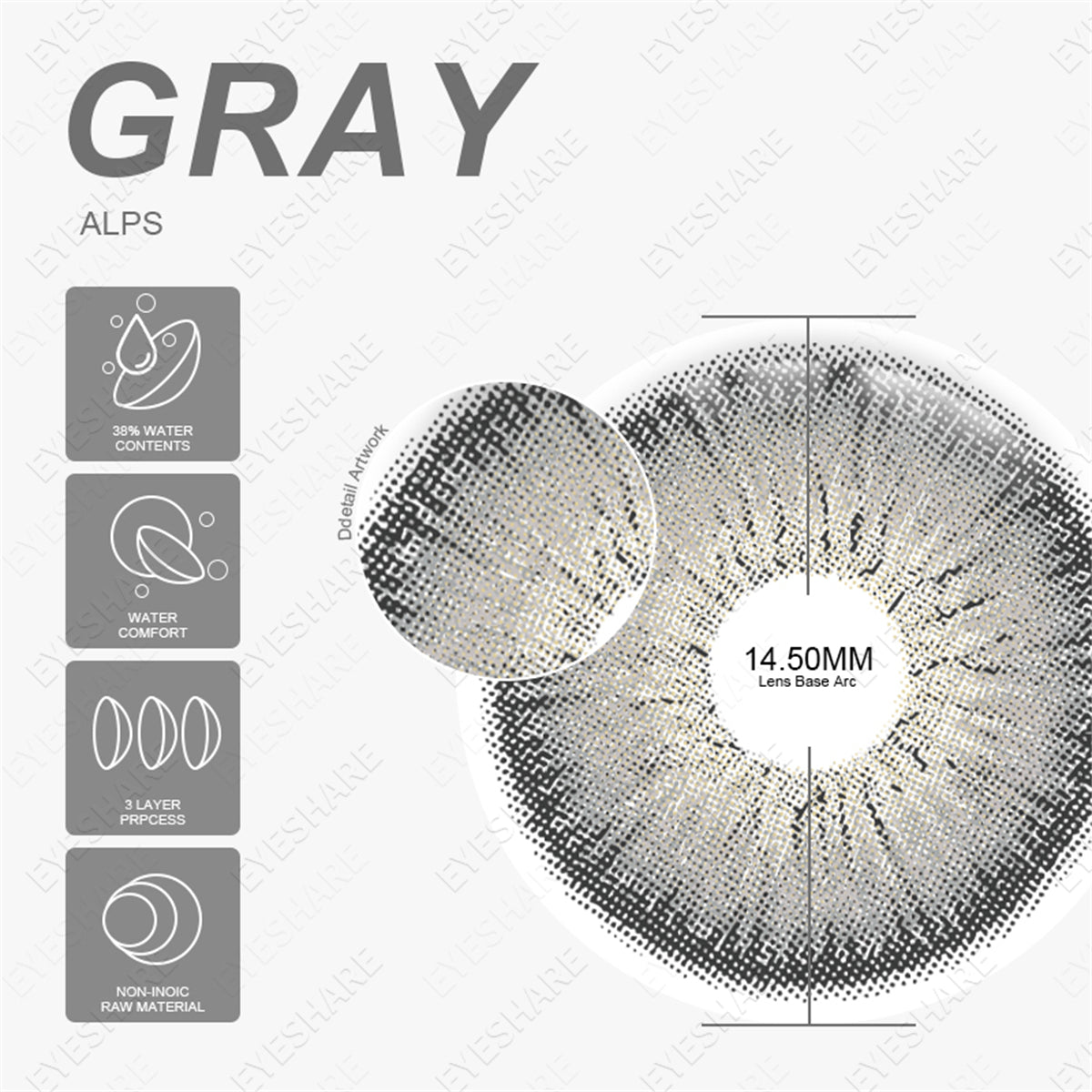 Gris Alps 14,5 mm 1 par | 1 año