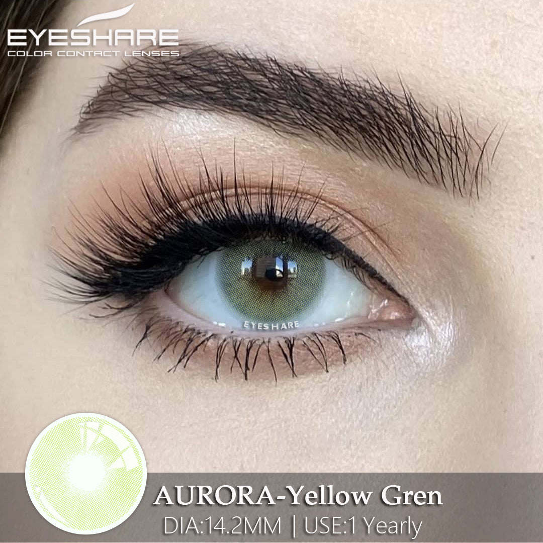 Aurora Yellow Green 14,2 mm 1 par | 1 año