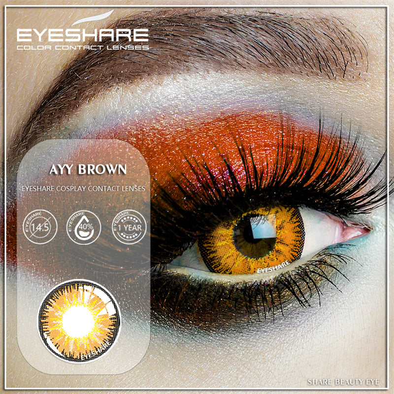 Cosplay AYY Brown 14,5 mm 1 par | 1 año
