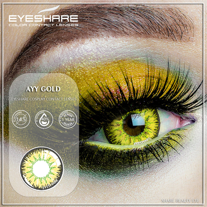 Cosplay AYY Gold 14,5 mm 1 par | 1 año