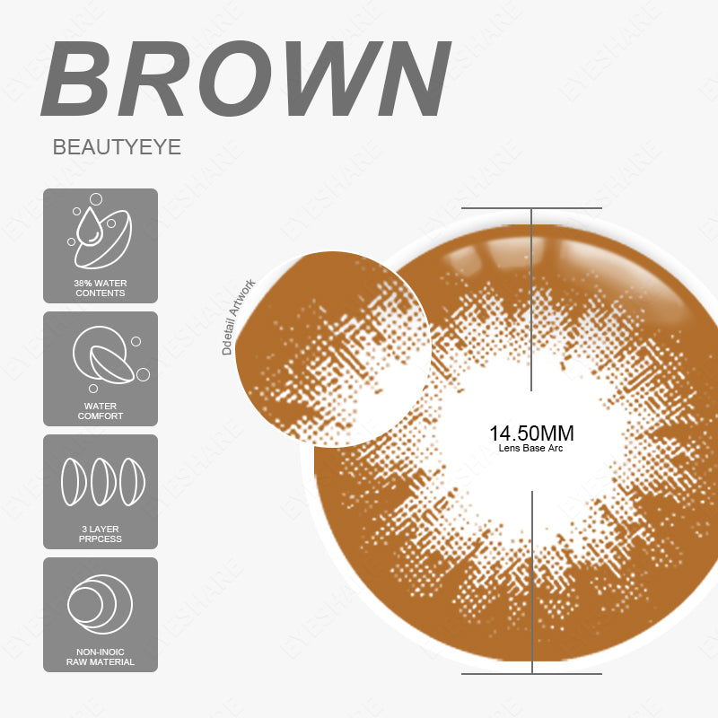 Beautyeye Brown 14,5 mm 1 par | 1 año