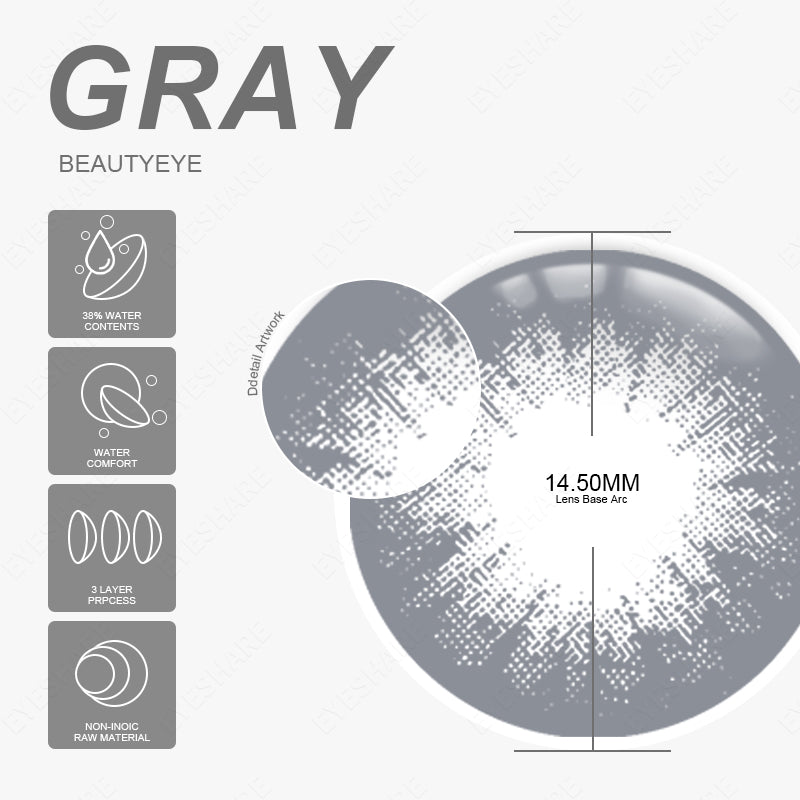 Beautyeye Gray 14,5 mm 1 par | 1 año