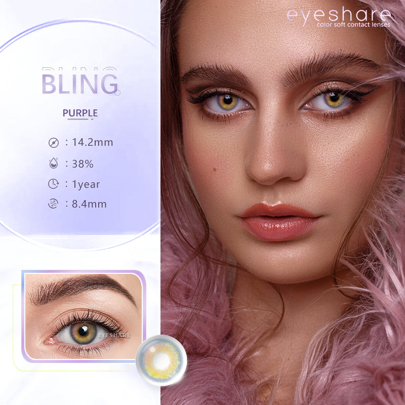 Bling Purple 14,2 mm 1 par | 1 año
