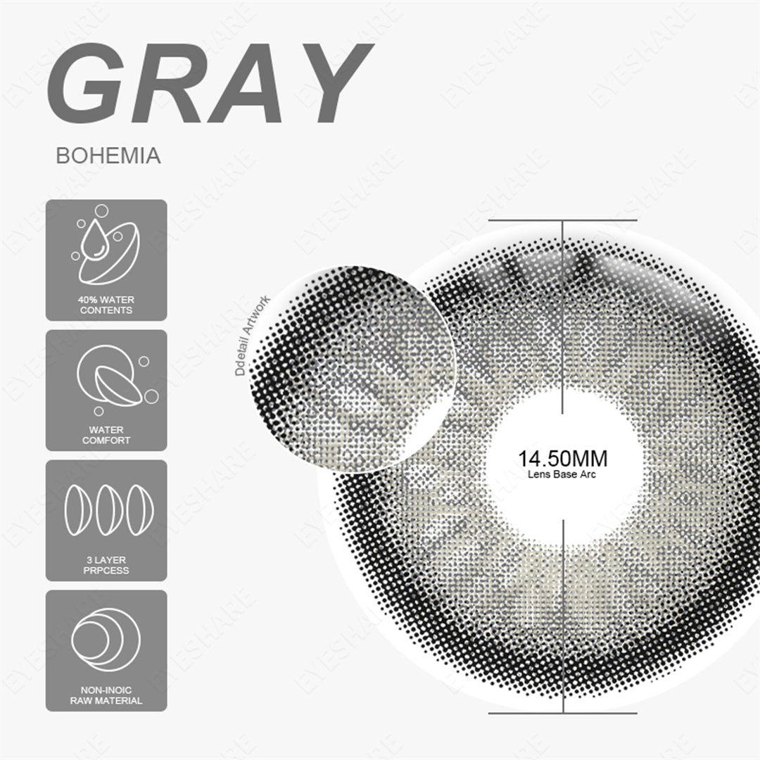 Bohemia Gray 14,5 mm 1 par | 1 año