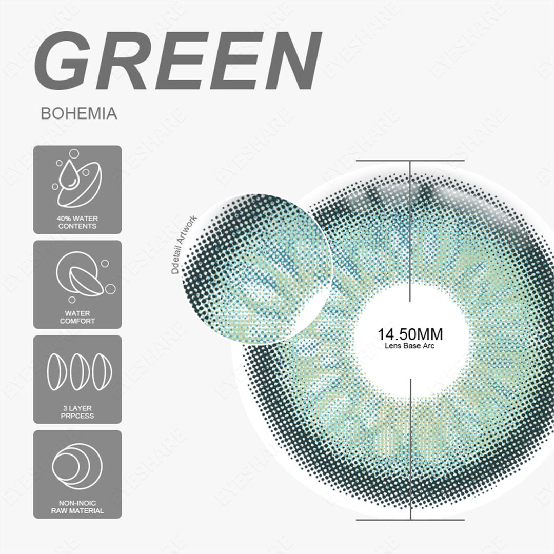 Bohemia Green 14,5 mm 1 par | 1 año