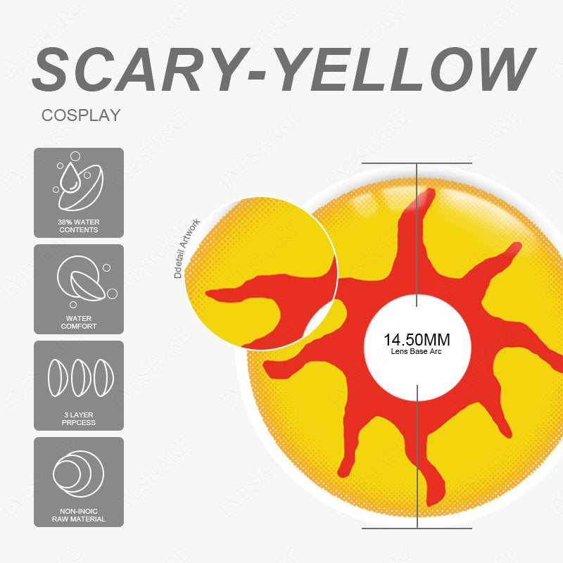 Cosplay Scary Yellow 14,5 mm 1 par | 1 año