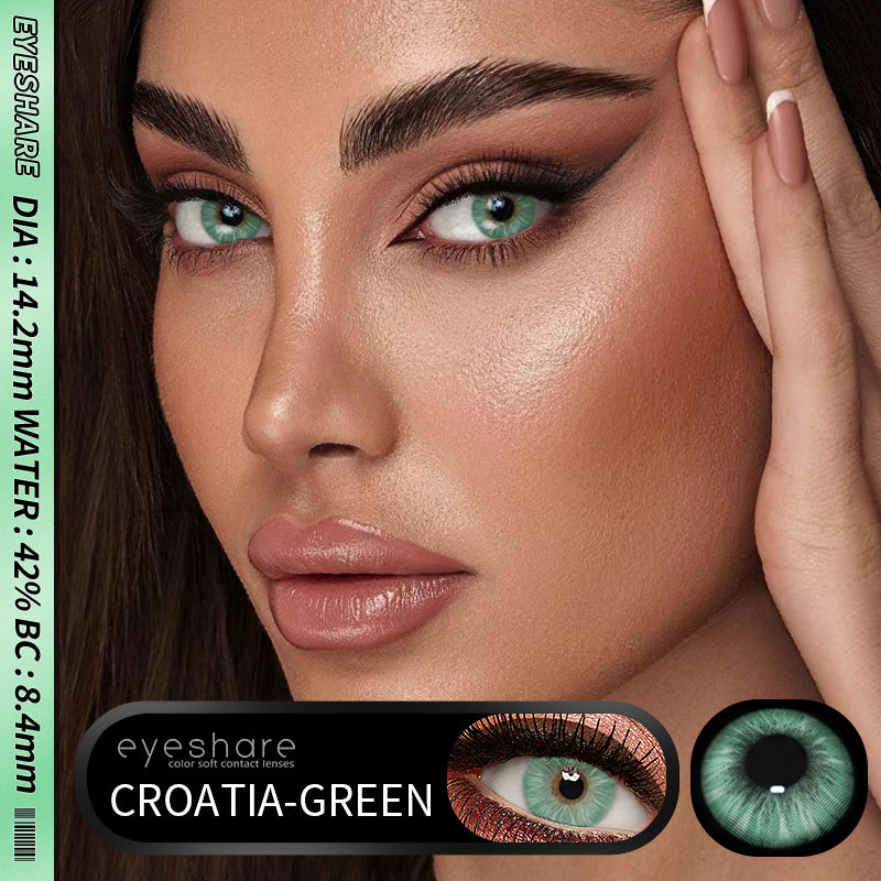 Croacia Verde 1 día de uso I 14,2 mm, 10 piezas = 5 pares
