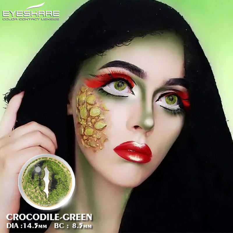 Cosplay Crocodile Green 14.5mm 1 Pair | 1 Year