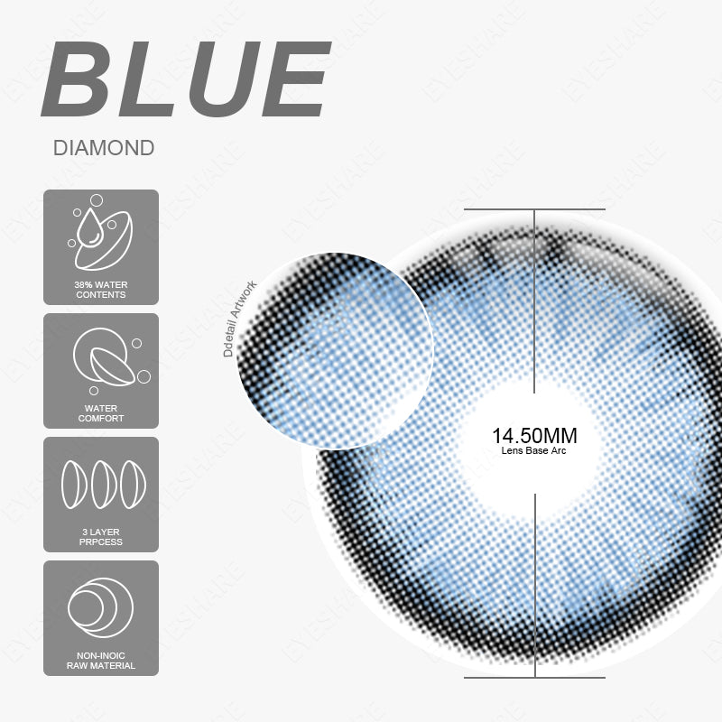 Diamante azul 14,5 mm 1 par | 1 año