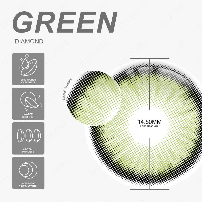 Diamante verde 14,5 mm 1 par | 1 año