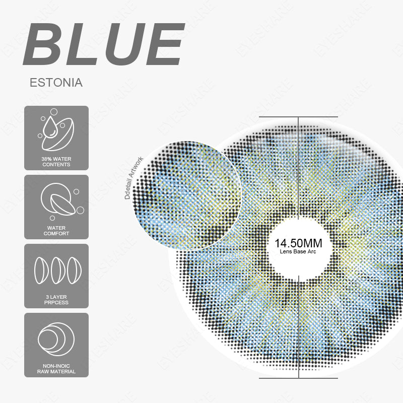 Azul Estonia 14,5 mm 1 par | 1 año