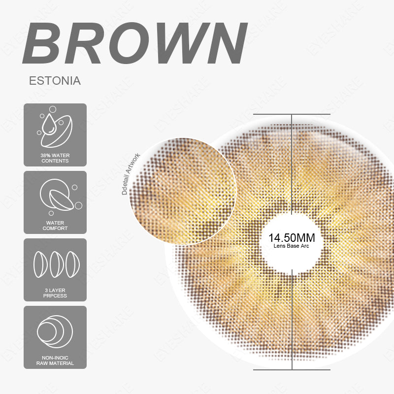 Estonia Brown 14,5 mm 1 par | 1 año