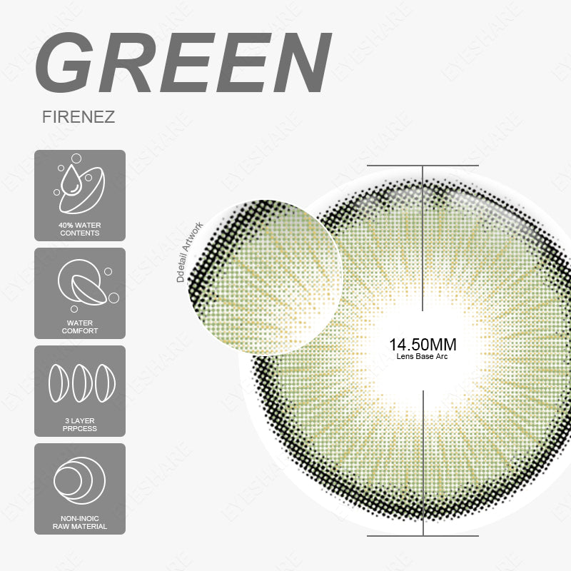 Firenze Green 14,5 mm, 1 par | 1 año