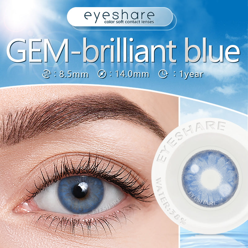 Gema azul brillante de 14,0 mm, 1 par | 1 año