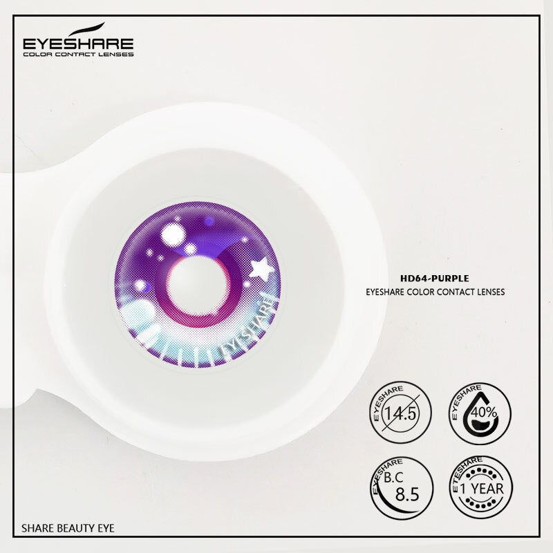 Cosplay HD64 Purple 14,5 mm 1 par | 1 año