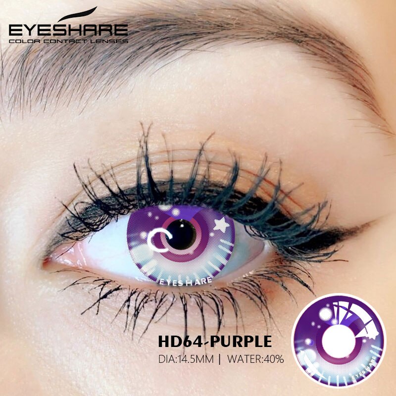 Cosplay HD64 Purple 14,5 mm 1 par | 1 año