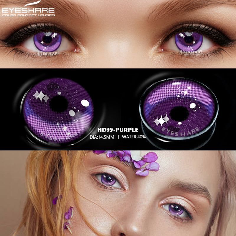 Cosplay HD35 Purple 14,5 mm 1 par | 1 año