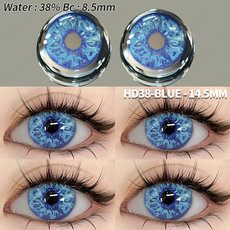 Cosplay HD38 Azul 14,5 mm 1 par | 1 año
