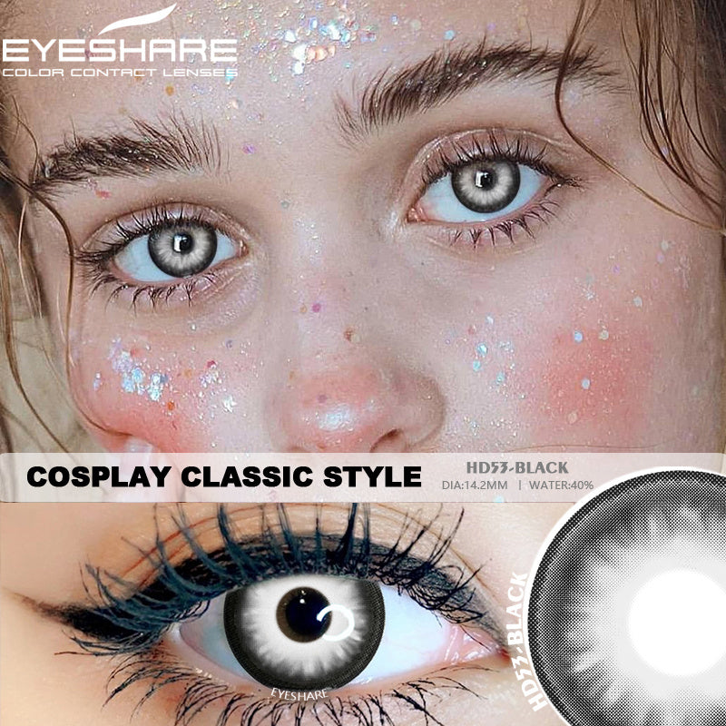 Cosplay HD53 Negro 14,2 mm 1 par | 1 año
