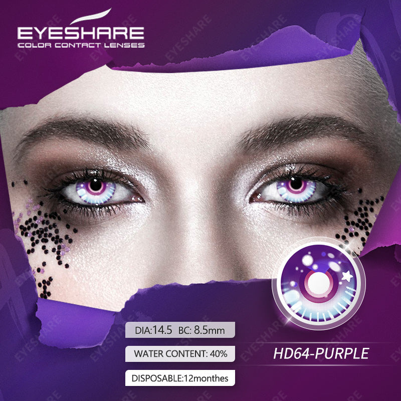 Cosplay HD64 Purple 14,5 mm 1 par | 1 año