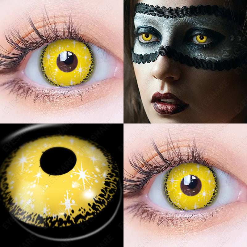 Cosplay HD71 Yellow 14.5mm 1 Pair | 1 Year