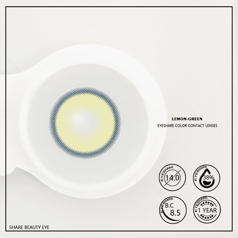 Verde limón, 14,2 mm, 1 par | 1 año