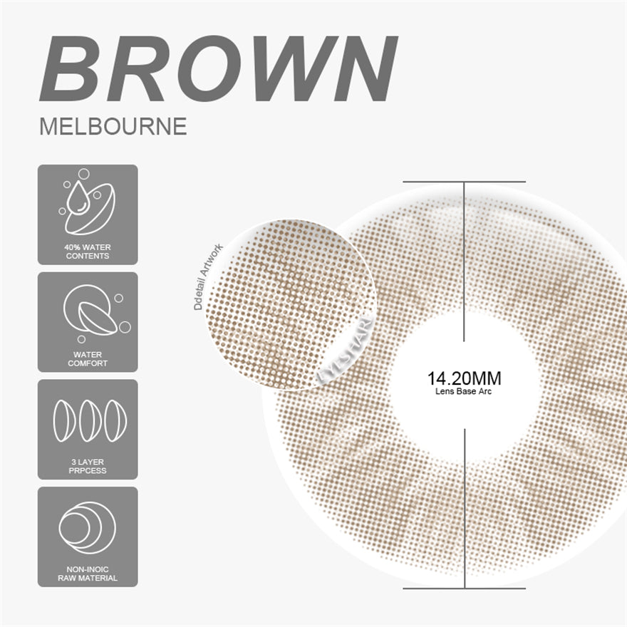 Melbourne Brown 14.2mm 1 Pair | 1 Year