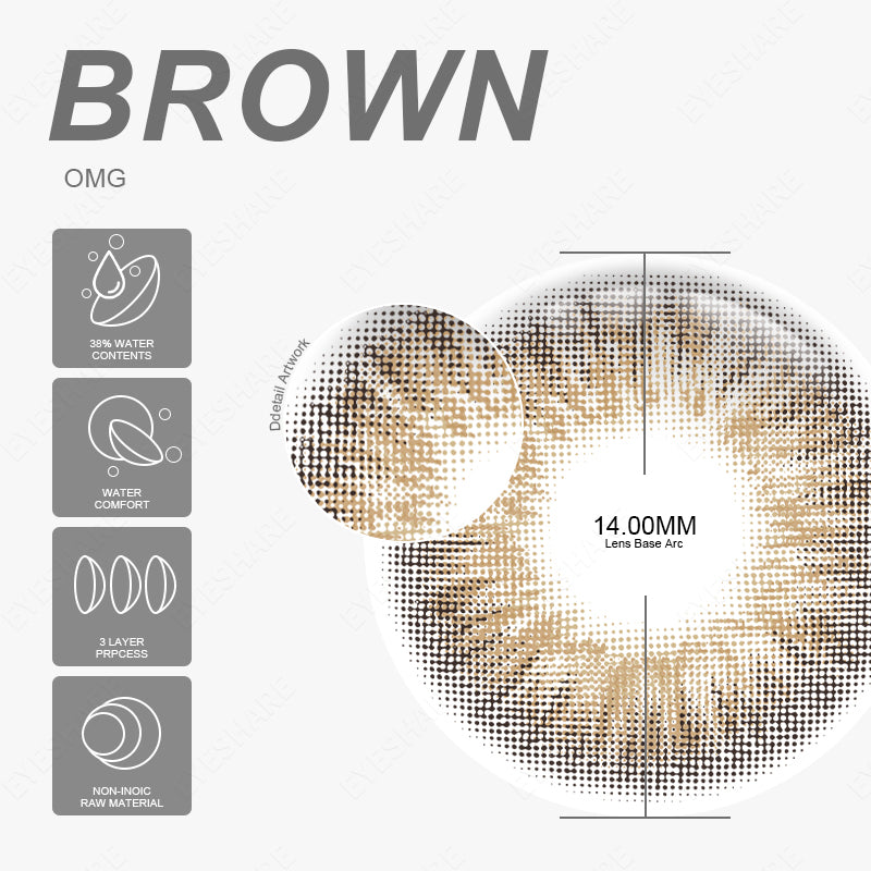 OMG Brown 14,0 mm 1 par | 1 año