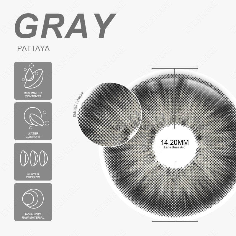 Pattaya Gray 14,2 mm 1 par | 1 año
