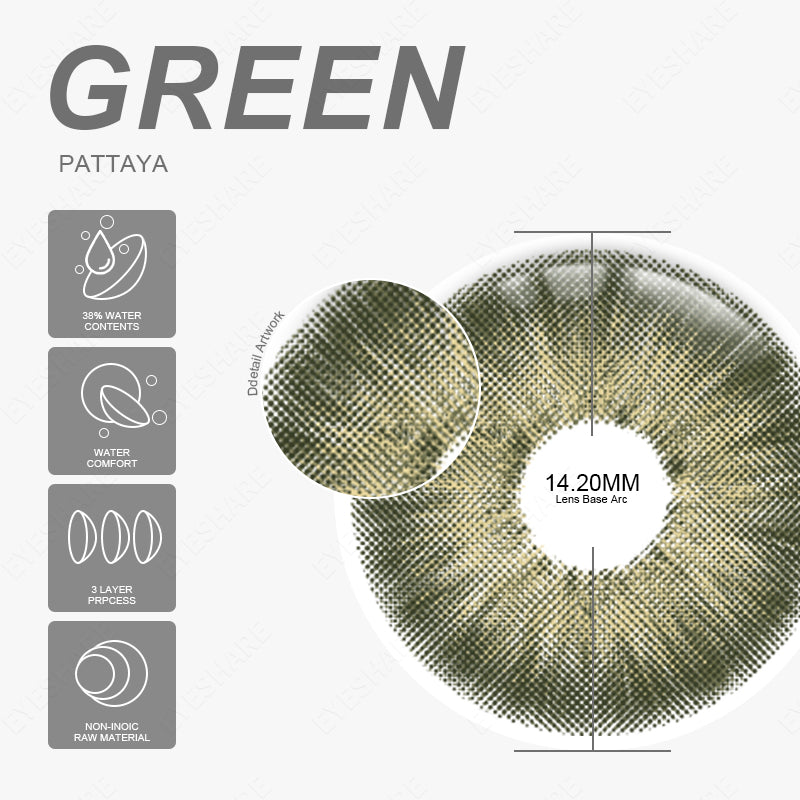 Pattaya Green 14,2 mm 1 par | 1 año