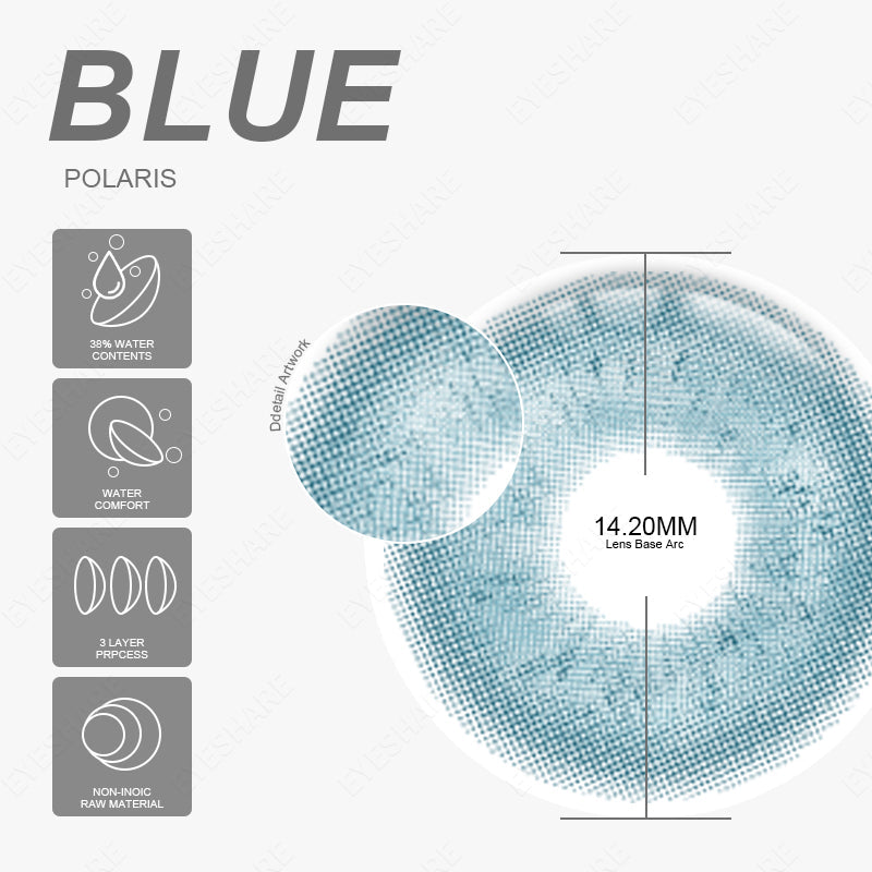 Polaris Blue 14,2 mm, 1 par | 1 año