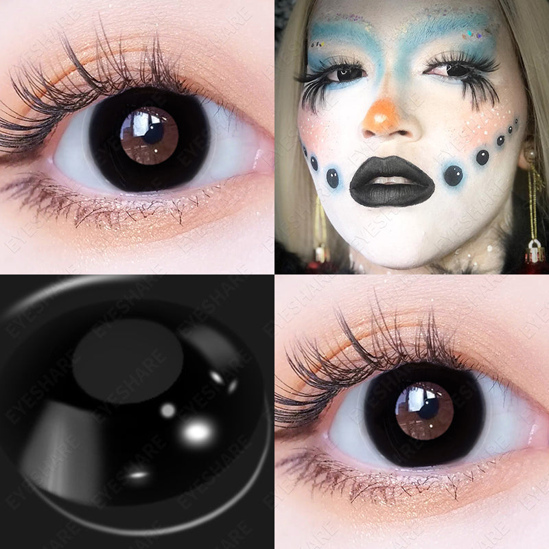 Cosplay Pure Black 14.5mm 1 Pair | 1 Year