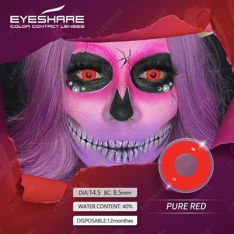 Cosplay Pure Red 14,5 mm 1 par | 1 año