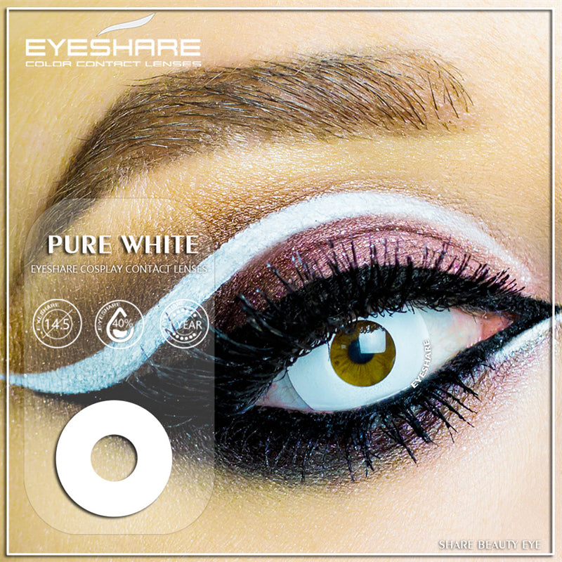 Cosplay Pure White 14,5 mm 1 par | 1 año