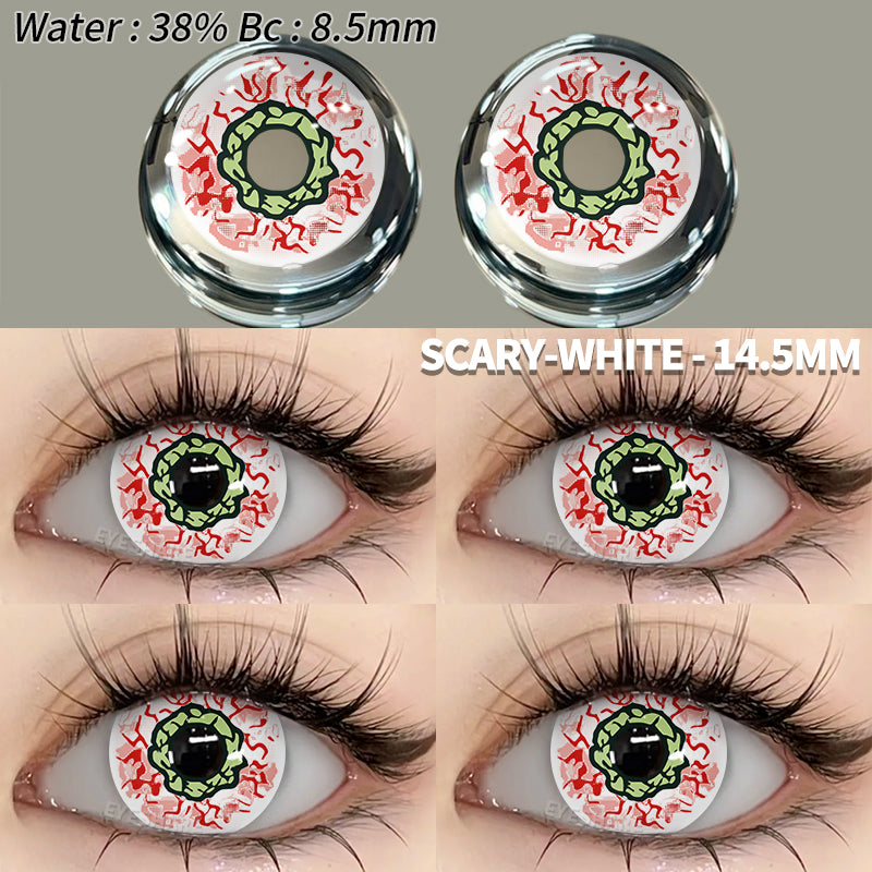 Cosplay Scary White 14,5 mm 1 par | 1 año