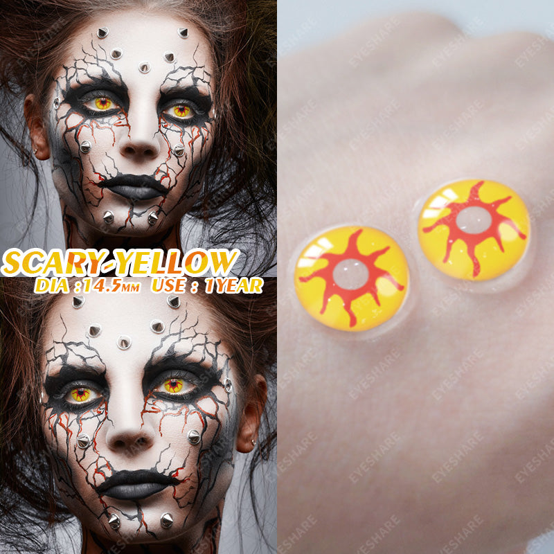 Cosplay Scary Yellow 14,5 mm 1 par | 1 año