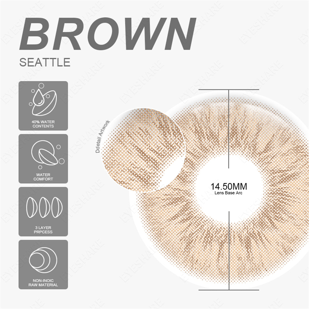 Seattle Brown 14,5 mm, 1 par | 1 año
