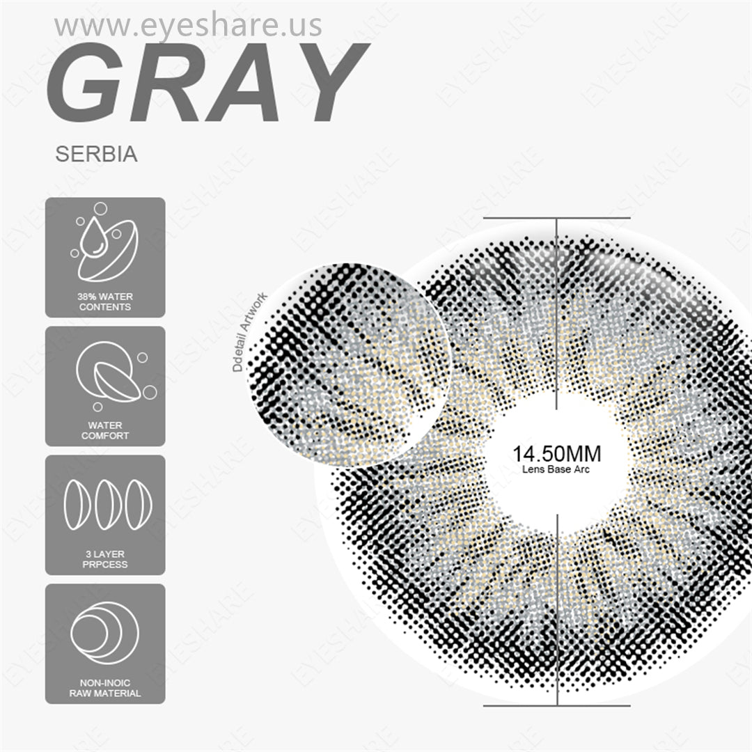 Gris serbio 14,5 mm 1 par | 1 año