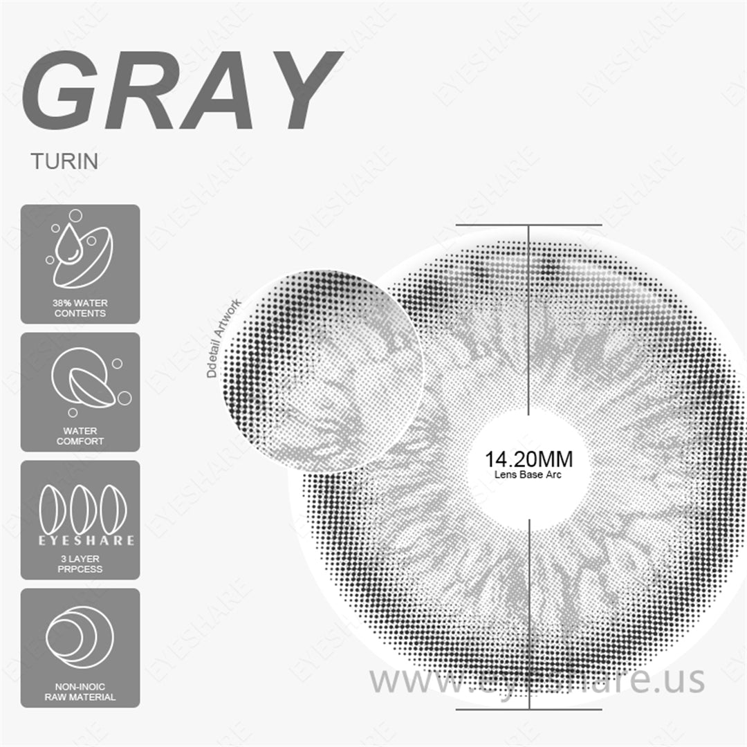 Turín gris 14,2 mm 1 par | 1 año
