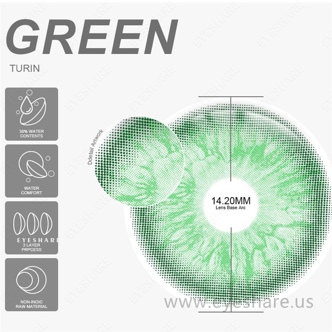 Turín Verde 14,2 mm 1 par | 1 año