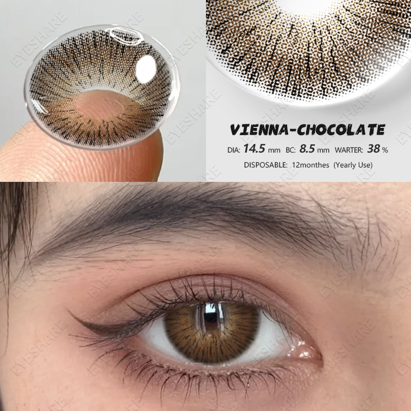 Par de aretes de chocolate de Viena de 14,5 mm y 1 año