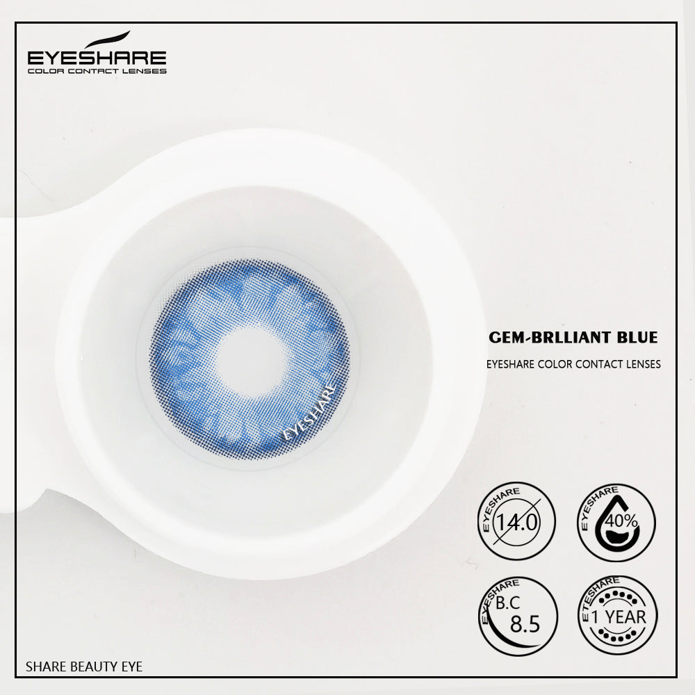 Gema azul brillante de 14,0 mm, 1 par | 1 año