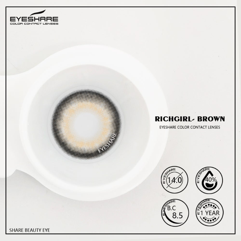 Richgirl Brown 14,0 mm 1 par | 1 año