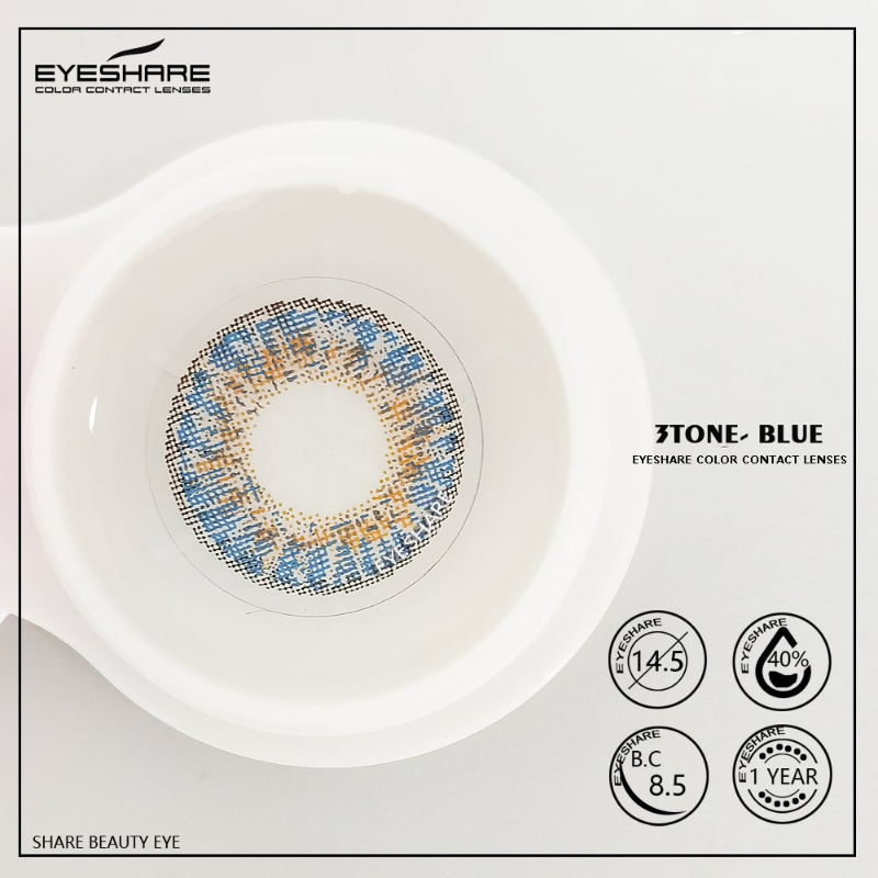 3TONE Azul 14,5 mm 1 par | 1 año