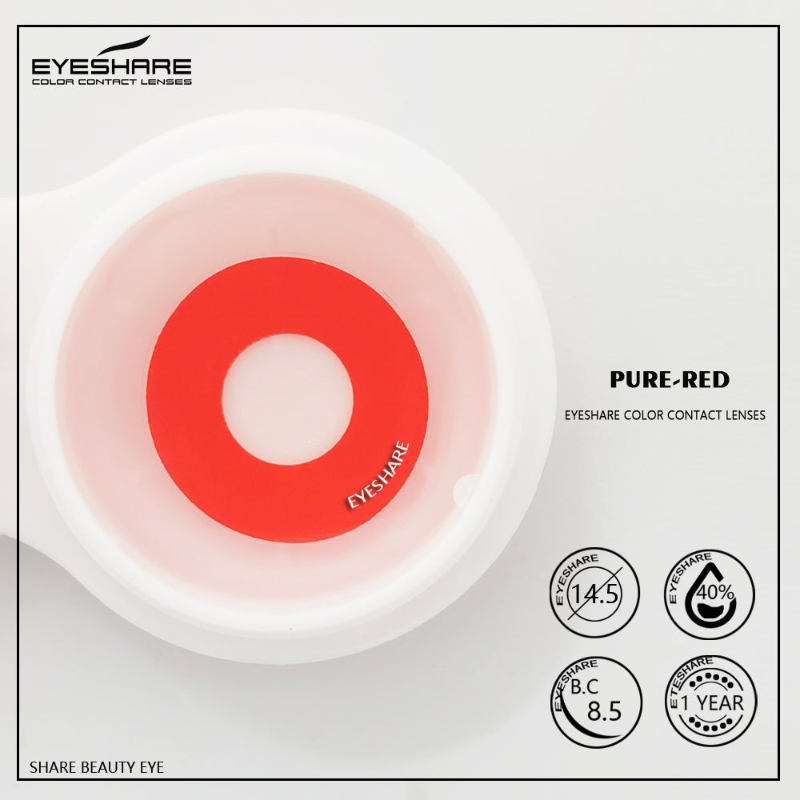 Cosplay Pure Red 14,5 mm 1 par | 1 año