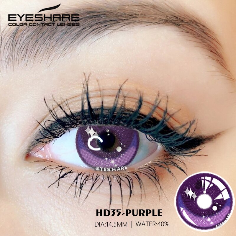 Cosplay HD35 Purple 14,5 mm 1 par | 1 año