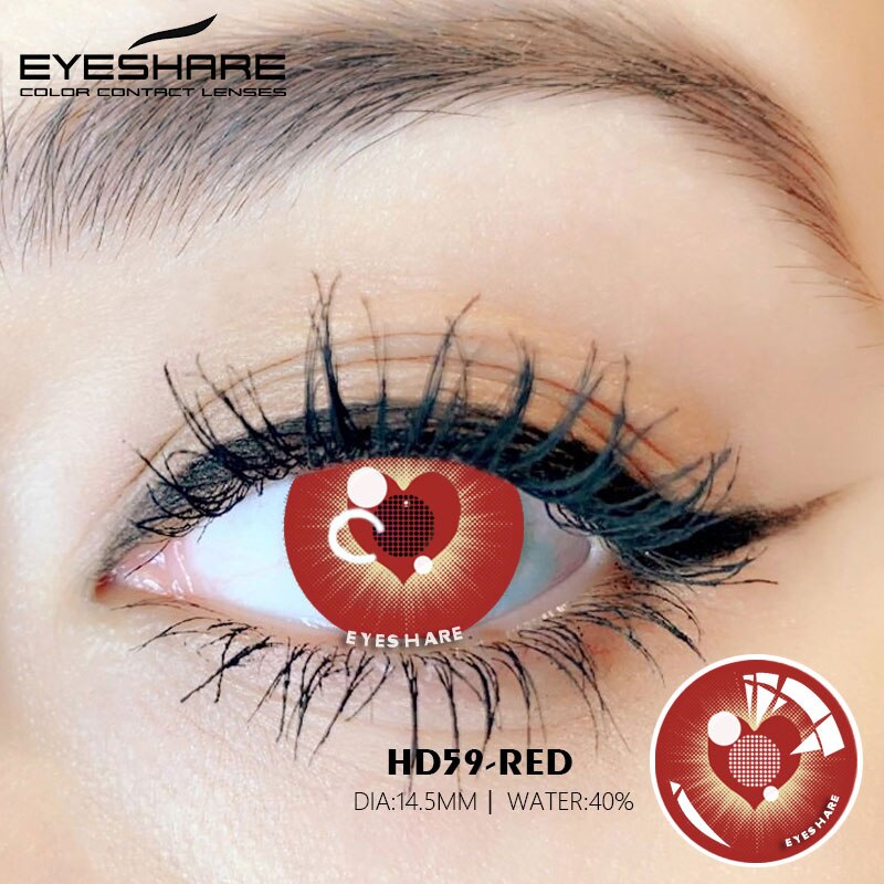 Cosplay HD59 Red 14.5mm 1 Pair | 1 Year