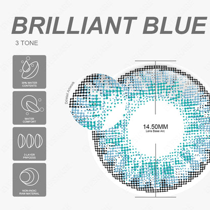 3TONE Brilliant-Blue 14,5 mm 1 par | 1 año