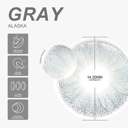 Alaska Gray 14.2mm 1 Pair | 6 Months